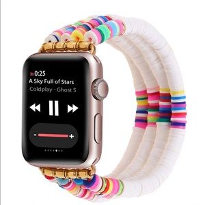 Disc bead white and corful apple watch band/bracelet
